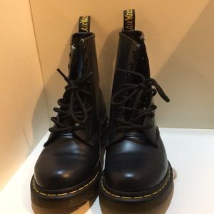 Dr. Martens Smooth Leather Lace Up Boots Navy